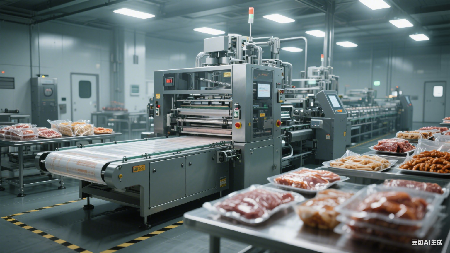 大型即食肉类零食全自动拉伸膜真空包装机：一站式服务解锁包装新体验(1)