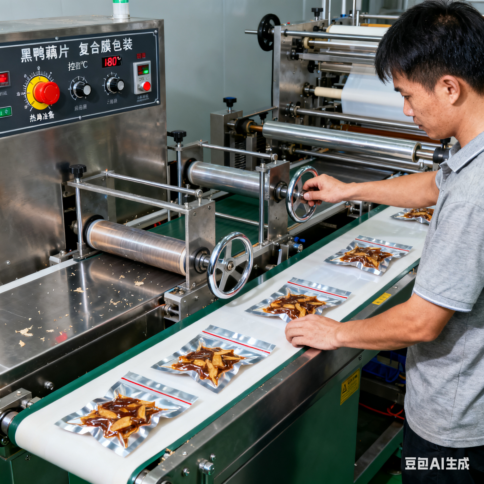 黑鸭藕片的 “封口守护战”：贴体封口机工作全纪录(2)