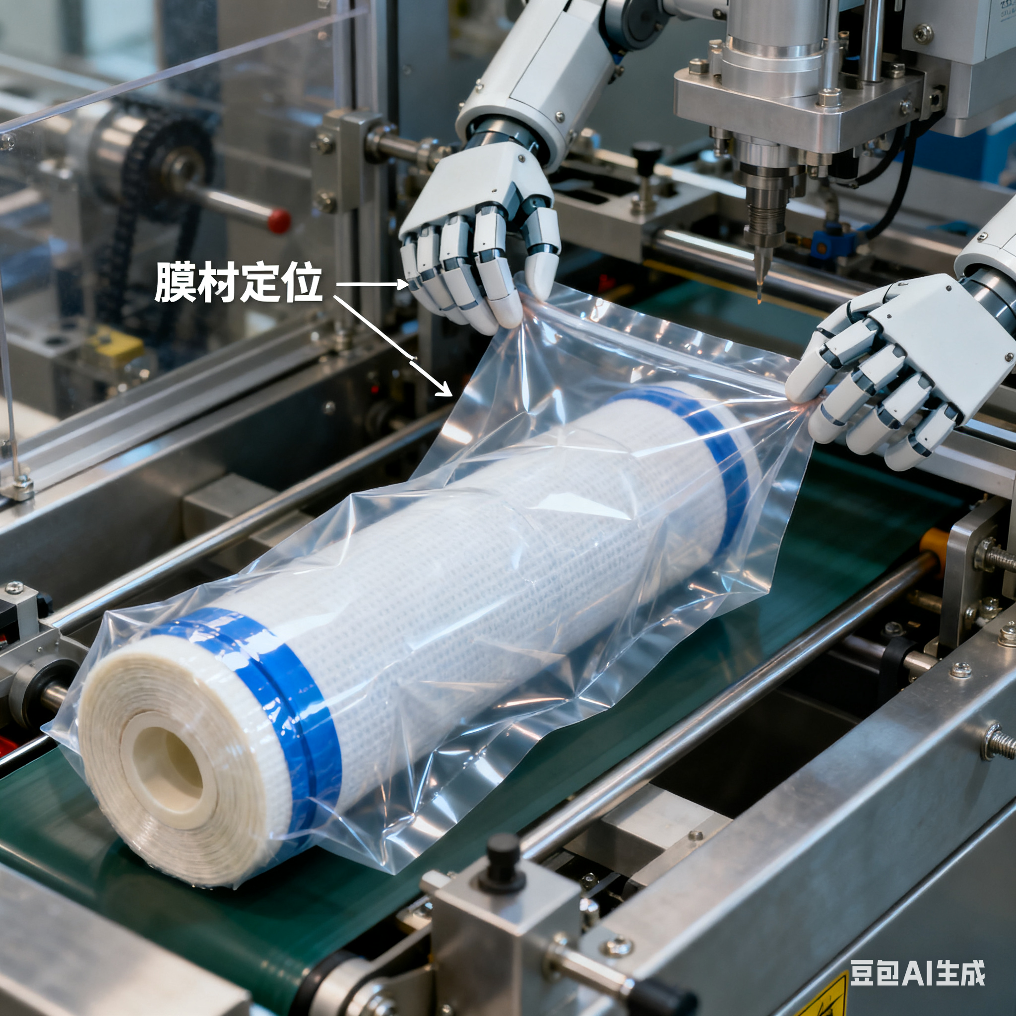 RO 膜滤芯全自动抽真空包装机，咋完成包装的？(2)